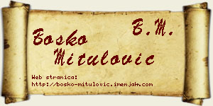 Boško Mitulović vizit kartica